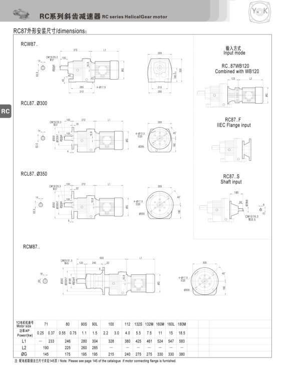 R87硬齒面減速機尺寸