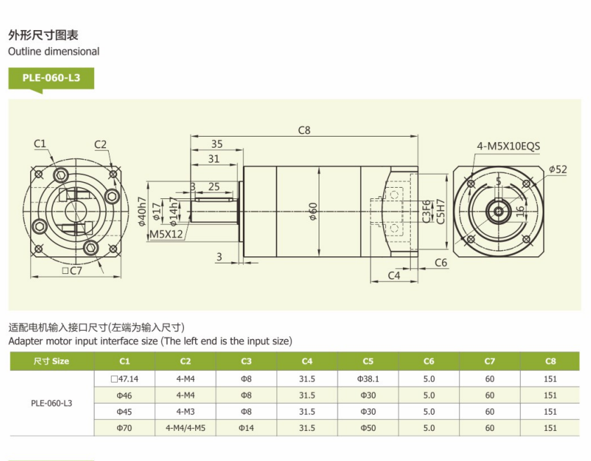 行星減速機PLE60 行星減速機PLE60