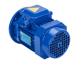 Vertical three-phase asynchronous motor blue